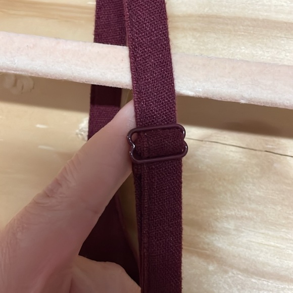 Old Navy size Med Rich Maroon Adjustable Spaghetti Strap Mini Dress with Pockets - Picture 6 of 8